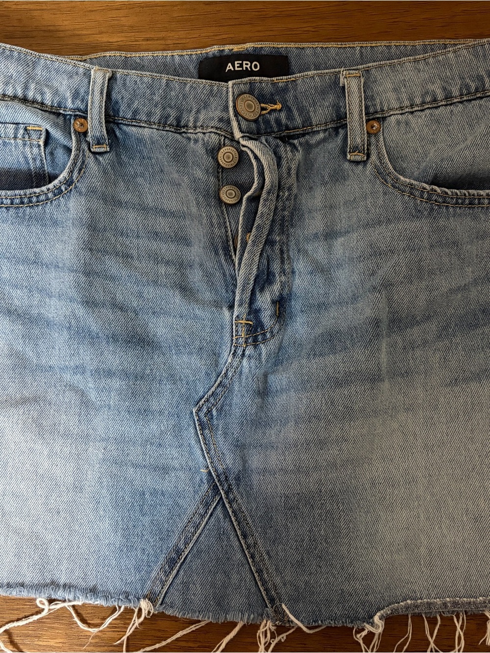 Aeropostale Light Blue Denim Mini Skirt